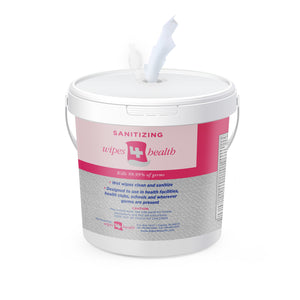 Wipes 4 Health Sanitizing Wipes with Reusable Dispensing Bucket: 2000 Unscented Wipes (8" x 7"): Wipes Bucket + 4 Refill Rolls