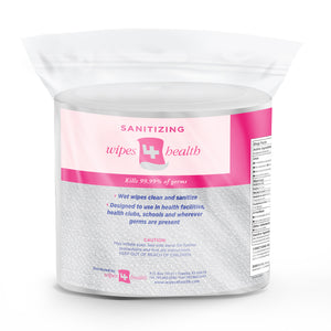 Wipes 4 Health Sanitizing Wipes TWO ROLLS: 2000 Unscented Wipes (8" x 6"): 1 Refill Mega Roll