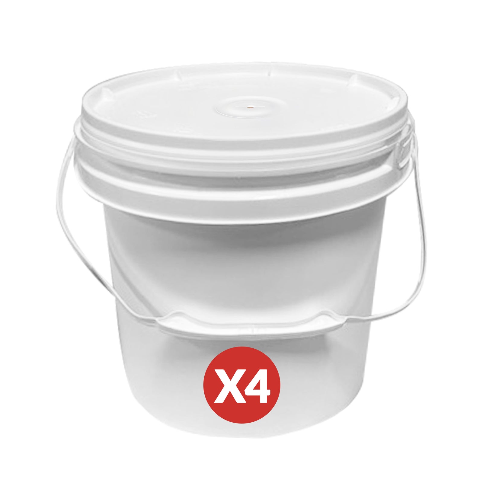 4 Dispensing Buckets with Gasket and Seal